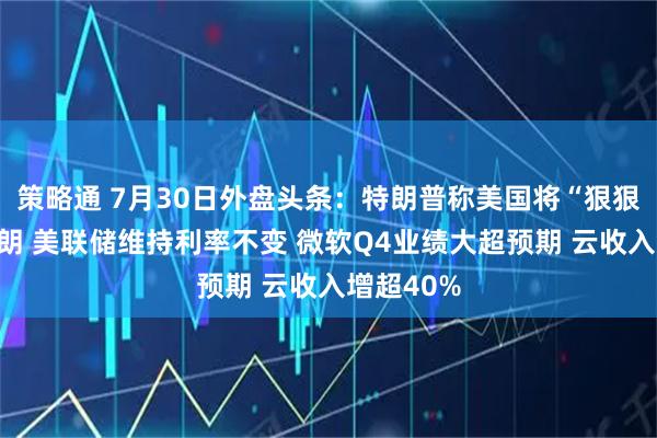 策略通 7月30日外盘头条：特朗普称美国将“狠狠打击”伊朗 美联储维持利率不变 微软Q4业绩大超预期 云收入增超40%